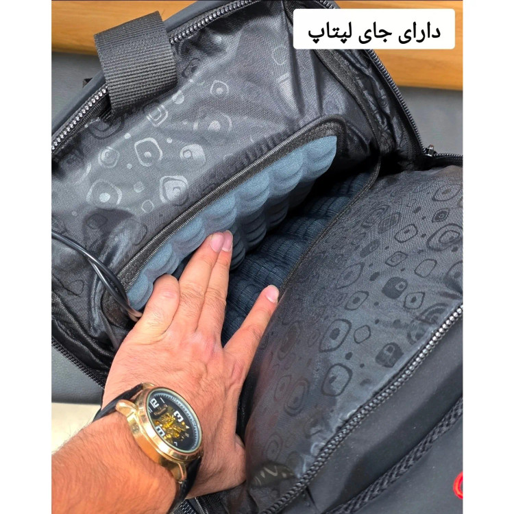 کوله پشتی اسپرت دیبا جادار با جای لپتاپ، پورت USB و هندزفری، ضد تعریق، مناسب 12 سال به بالا