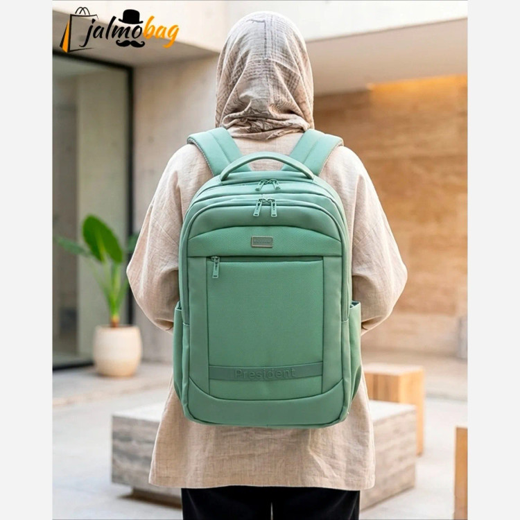 کوله پشتی اسپرت پریزیدنت وارداتی ضد خش جیب دار مدل دو خانه