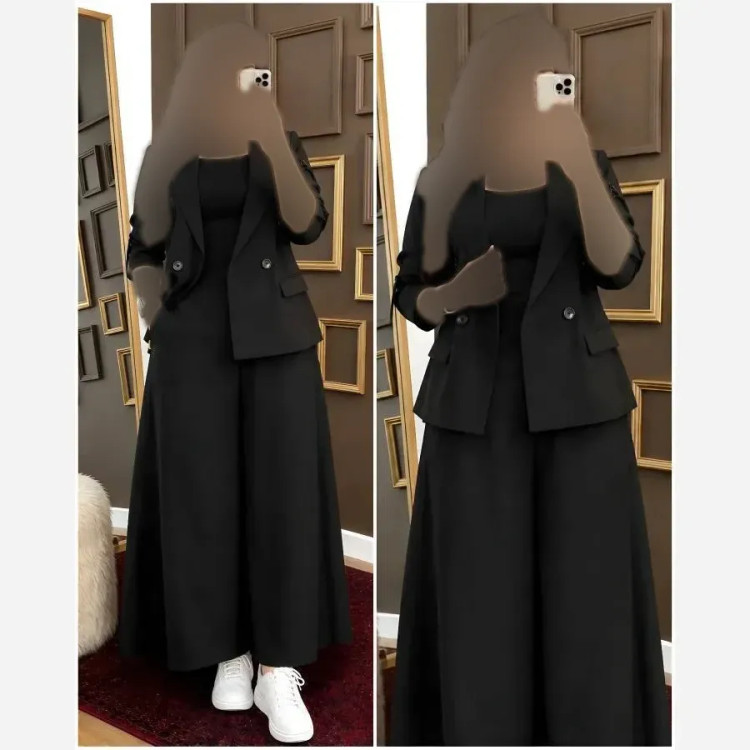 ست کت و شلوار دامنی زنانه کتان کجرا مدل مونا کیفیت درجه یک
