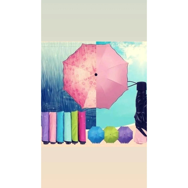 چتر جادویی زنانه و دخترانه ضد باد طرح گل تغییر رنگ با آب