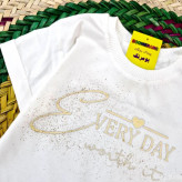 ست تیشرت پنبه و شلوارک کتان طرح Every Day دخترانه 1 تا 6 سال