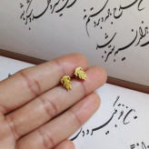 گوشواره زنانه میخی استیل طرح آدمک رنگ طلایی ضد حساسیت