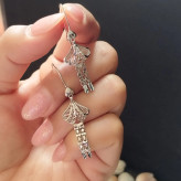 گوشواره نقره زنانه آویز عیار 925 طرح جواهر بدون نگین