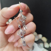 گوشواره نقره زنانه آویز عیار 925 طرح جواهر بدون نگین