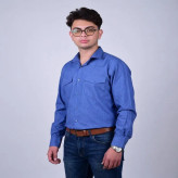 پیراهن مردانه آستین بلند یقه برگردان بافت خاویاری رگلار فیت