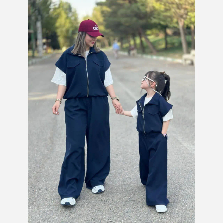 ست سه تیکه دخترانه وست و تیشرت و شلوار سایز 45 تا 60