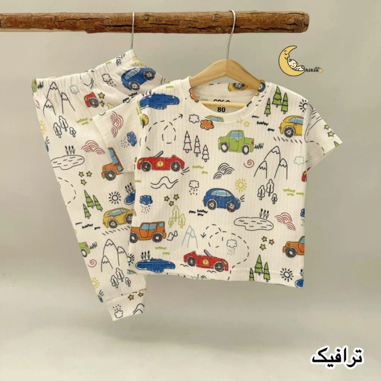 ست تیشرت و شلوار راحتی بچگانه نخ پنبه برند کوکو