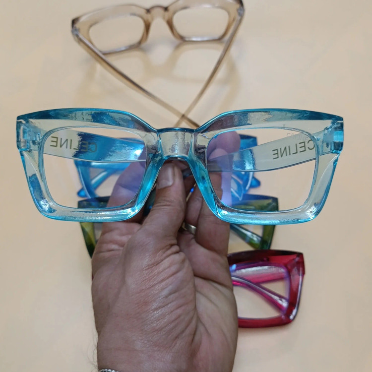 عینک بلوکات سلین فریم مستطیلی شفاف شیشه بی رنگ UV400
