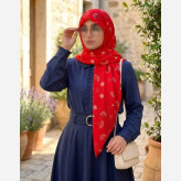 روسری نخی قاصدک طرح سهراب قایق 140 سانتی متر