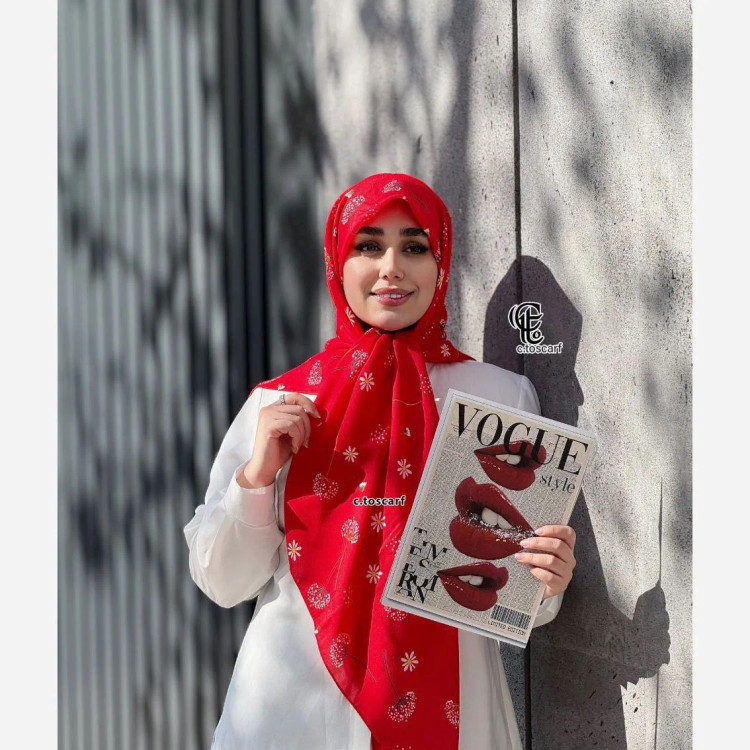 روسری نخی قاصدک طرح سهراب قایق 140 سانتی متر