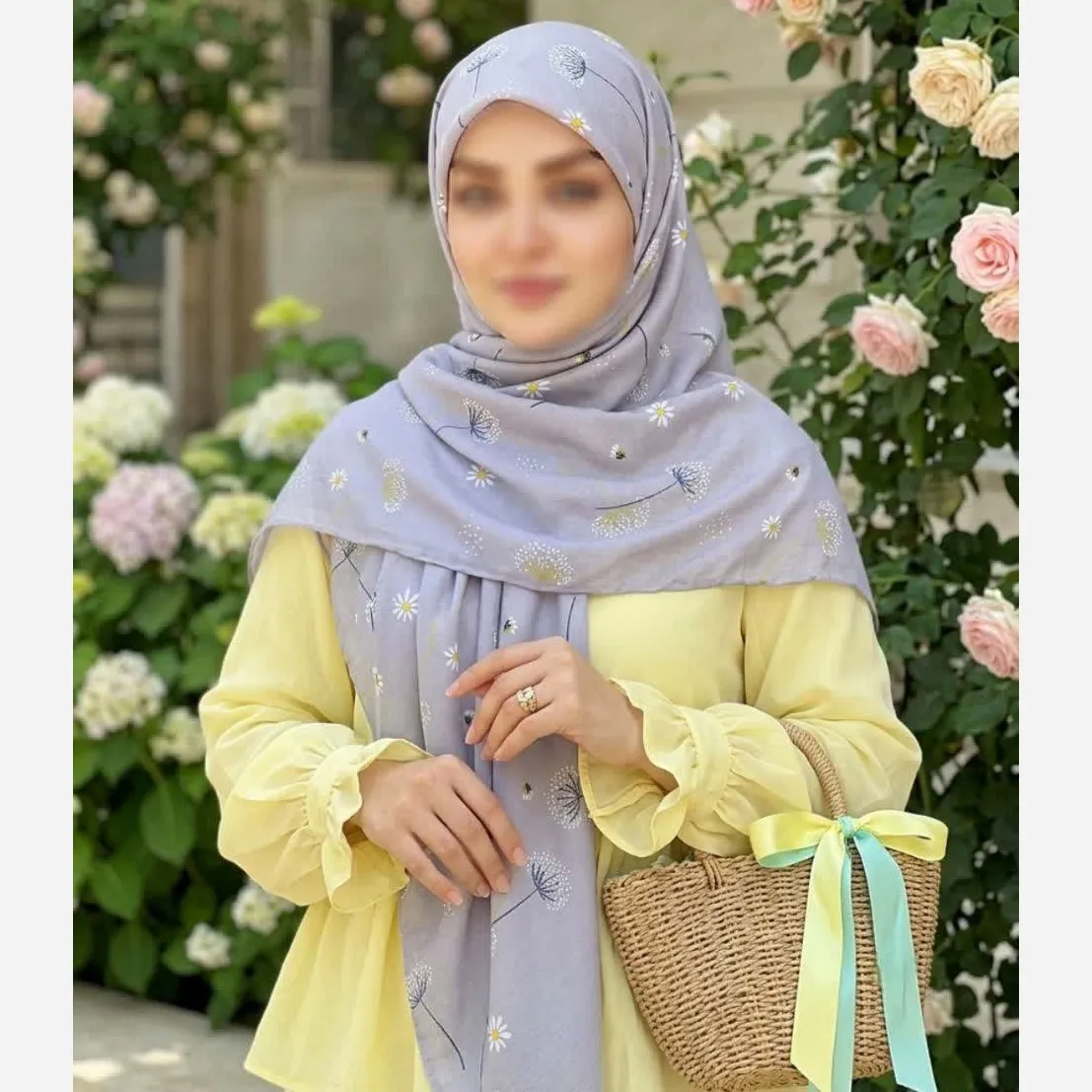 روسری نخی قاصدک طرح سهراب قایق 140 سانتی متر