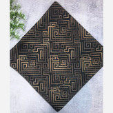 روسری طرح سیمین نخ بامبو قواره بزرگ 140x140 زنانه مشکی ریز نقش اسپرته