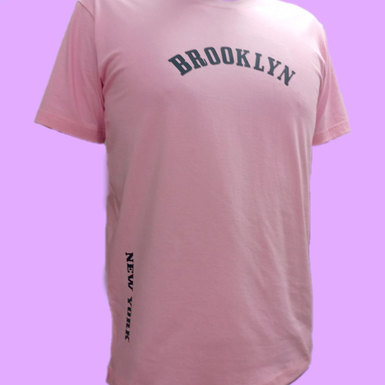 تیشرت مردانه و زنانه نخ پنبه بروکلین نیویورک طرح New York Brooklyn Love City رنگ مشکی و صورتی