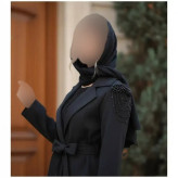 مانتو ماکسی بلند مشکی جنس بزیاق کره ای اعلا دوخت مزونی سایز یک و دو