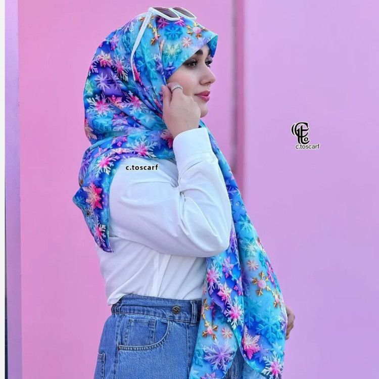 روسری نخی طرح بارلین قواره 140*140