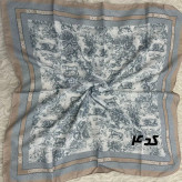 مینی اسکارف آبی نخ طرحبندی قواره 65×65 مناسب استفاده روزمره