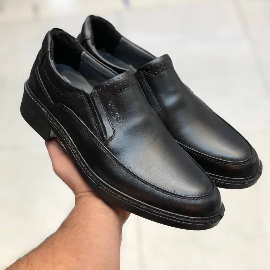 کفش چرم مجلسی مردانه مدل کلاسیک بیبندی مشکی