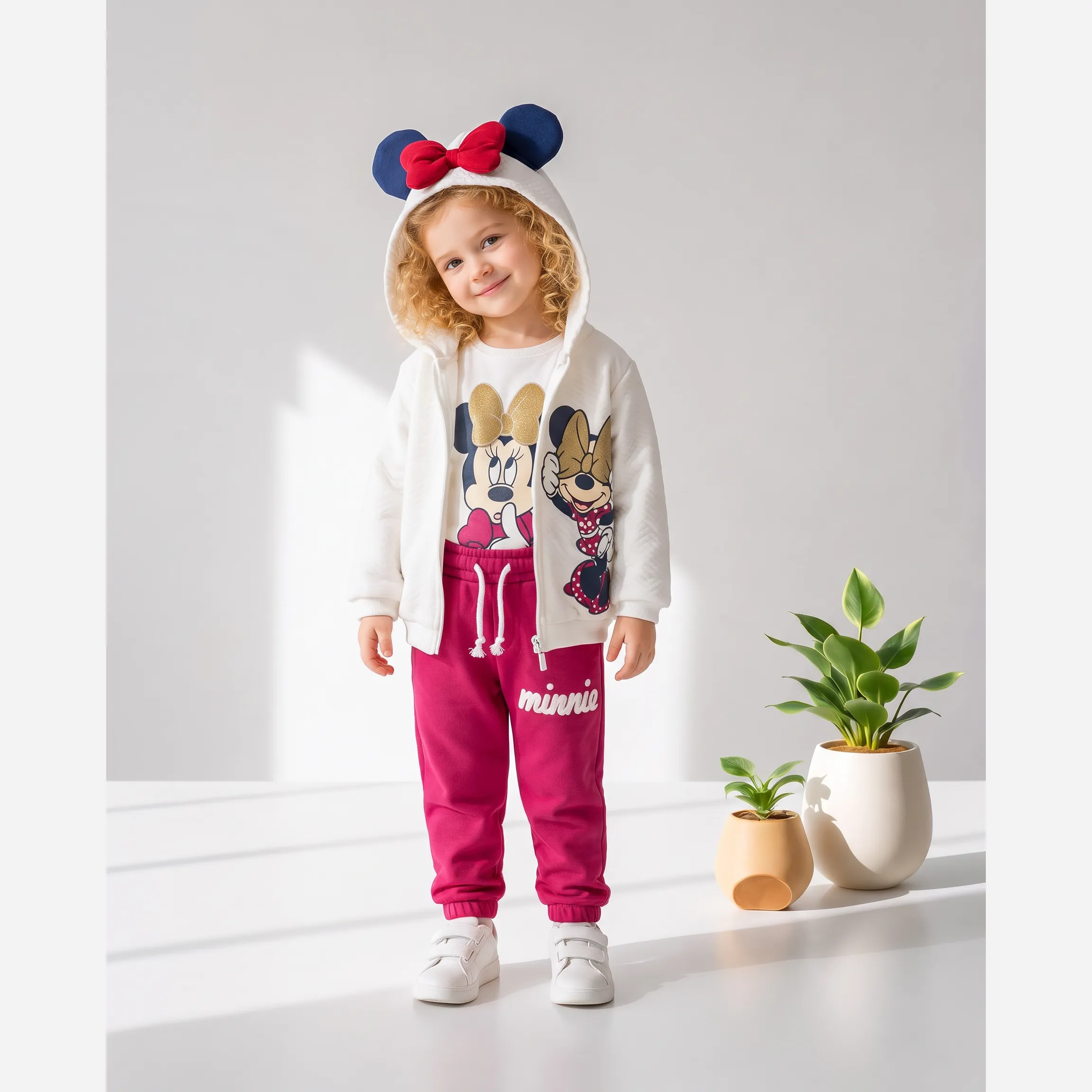 ست لباس پاییزه دخترانه 3 تیکه سویشرت شلوار بچگانه