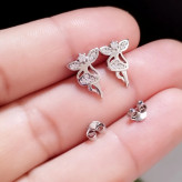 گوشواره نقره زنانه میخی طرح فرشته عیار 925 BSJ silver