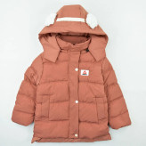 کاپشن دخترانه کلاه گوشدار آجری آستر خز
