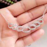 سرویس نقره زنانه طرح جواهر عیار 925 روکش طلا سفید