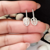 گوشواره نقره آویز طرح ملیله عیار 925