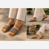 صندل زنانه مینیمال آویسا رنگ طوسی