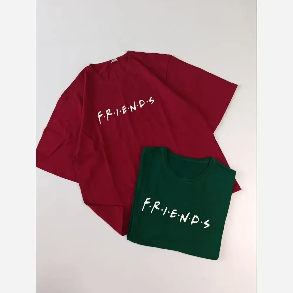 تیشرت باکسی لش سوپر پنبه طرح friends قواره دار