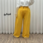 شلوار نخی زنانه کمر کش فری سایز مناسب تا سایز 50 مدل برماندو کد J1792
