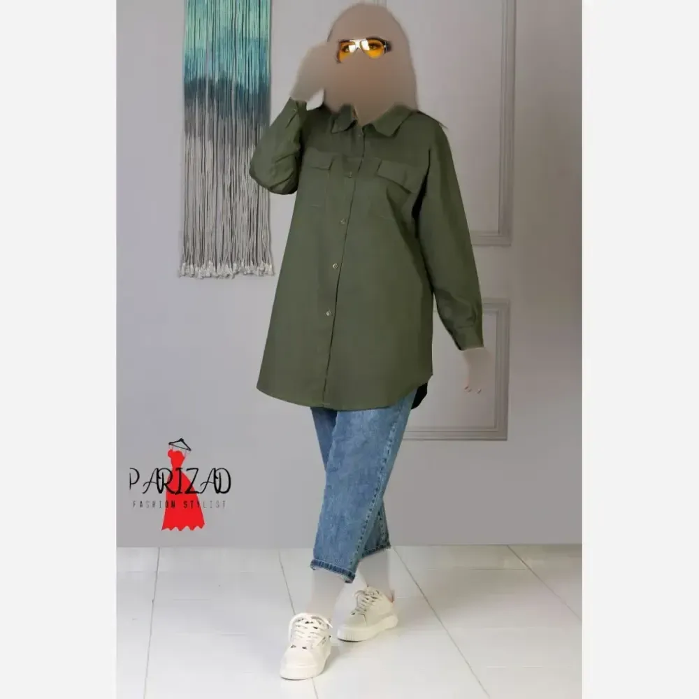 مانتو اداری کتان سبک قد 85 سانت سایز 40 تا 50