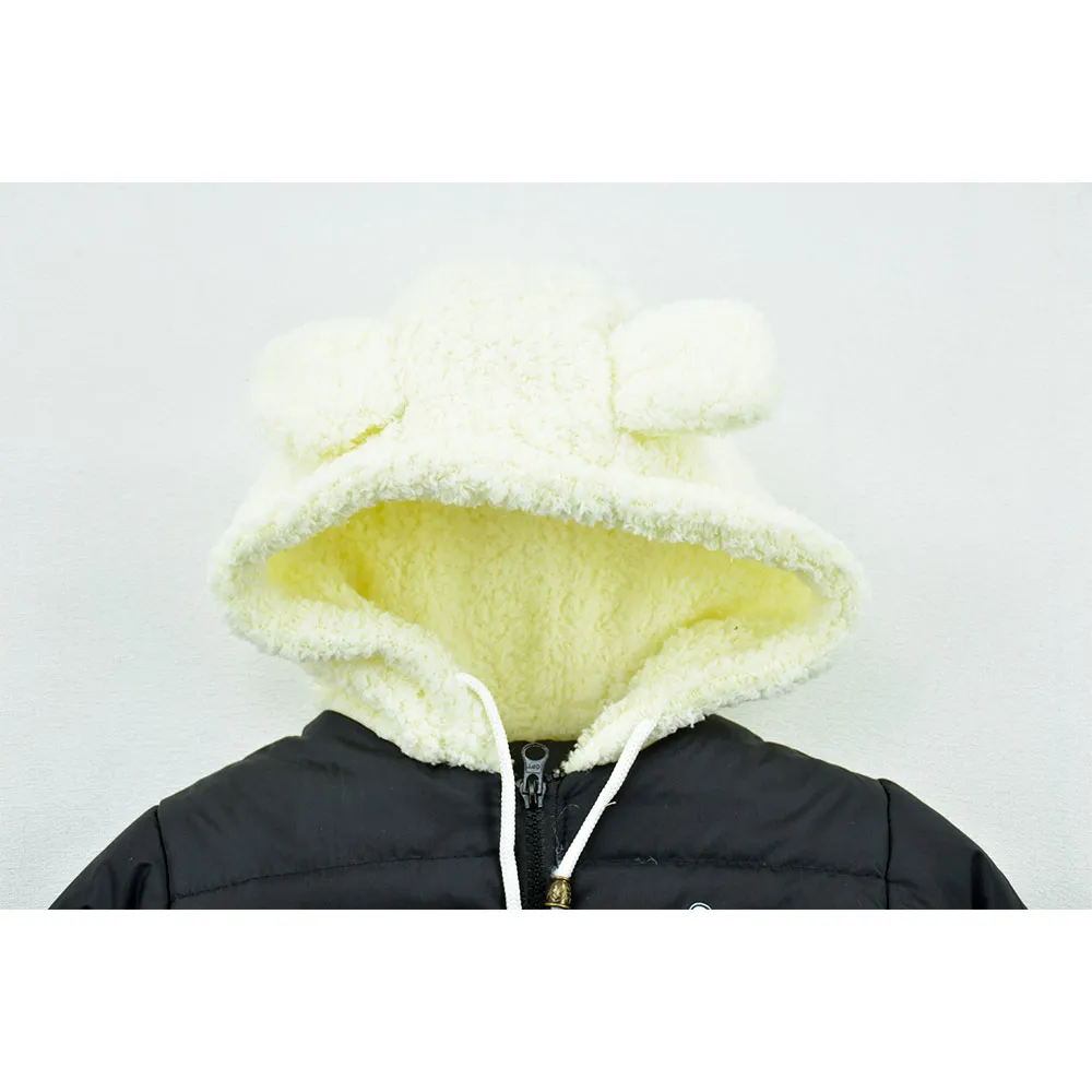 کاپشن بچه گانه تدی کلاه خز مشکی