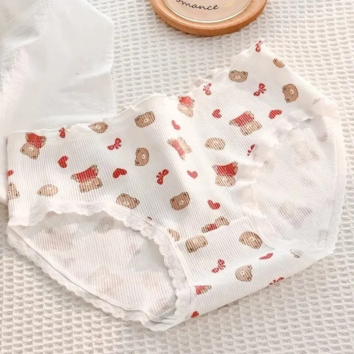 شورت زنانه عروسکی کبریتی نخی طرح تدی پک سه تایی سایز ایکس لارج