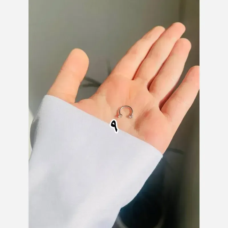 پیرسینگ گوش استیل رنگ نقره ای ضد حساسیت پیچی