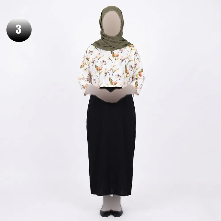 ست کراپ و سارافون زنانه طرح دار شانتون تک سایز فری سایز