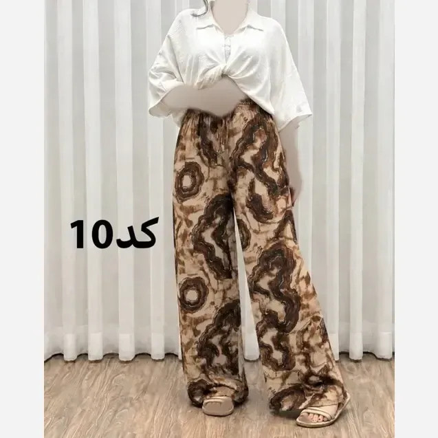 شلوار نخی زنانه خارجی سایز بزرگ راحت و لطیف مناسب روزمره