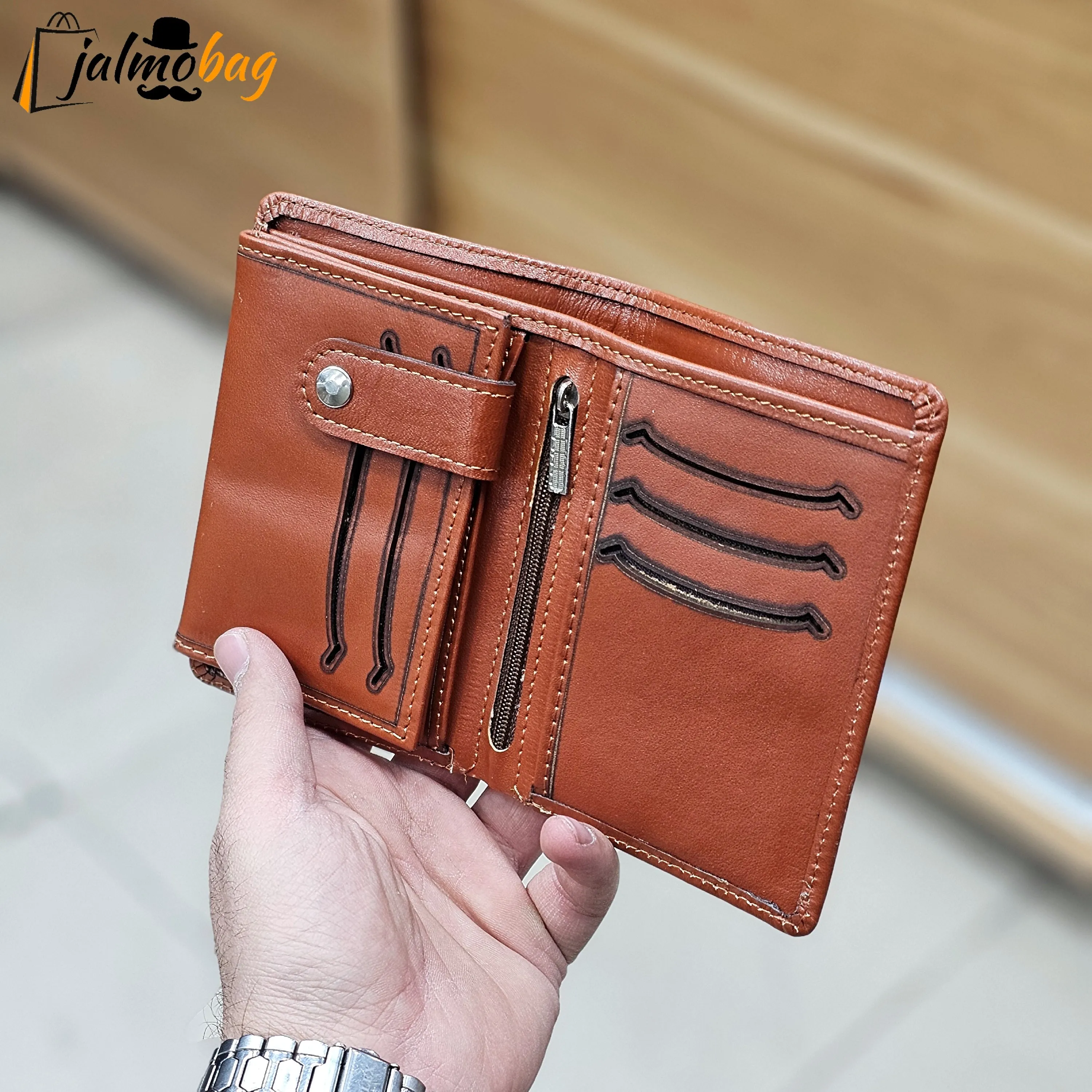 کیف پول جیبی چرم طبیعی گاوی