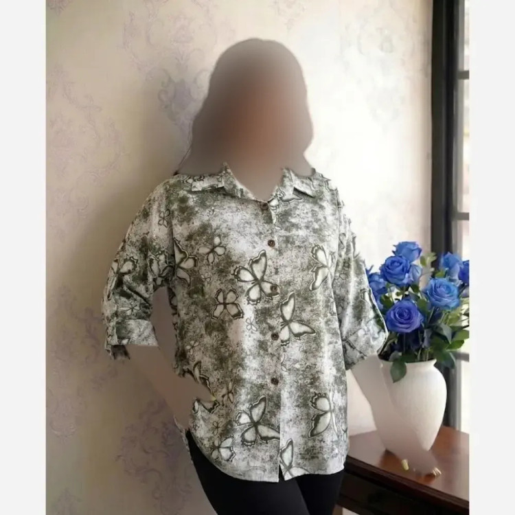 شومیز پاکتی قواره بزرگ نخی تک جیب عمده