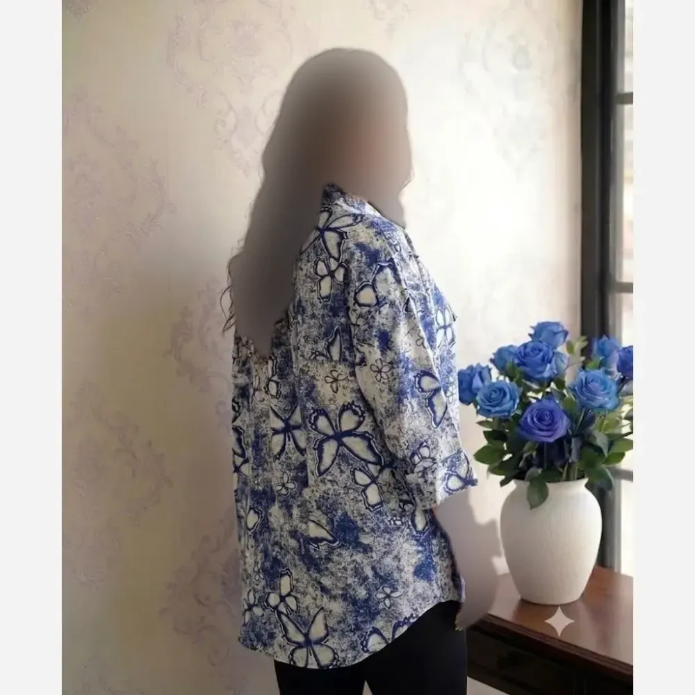 شومیز پاکتی قواره بزرگ نخی تک جیب عمده