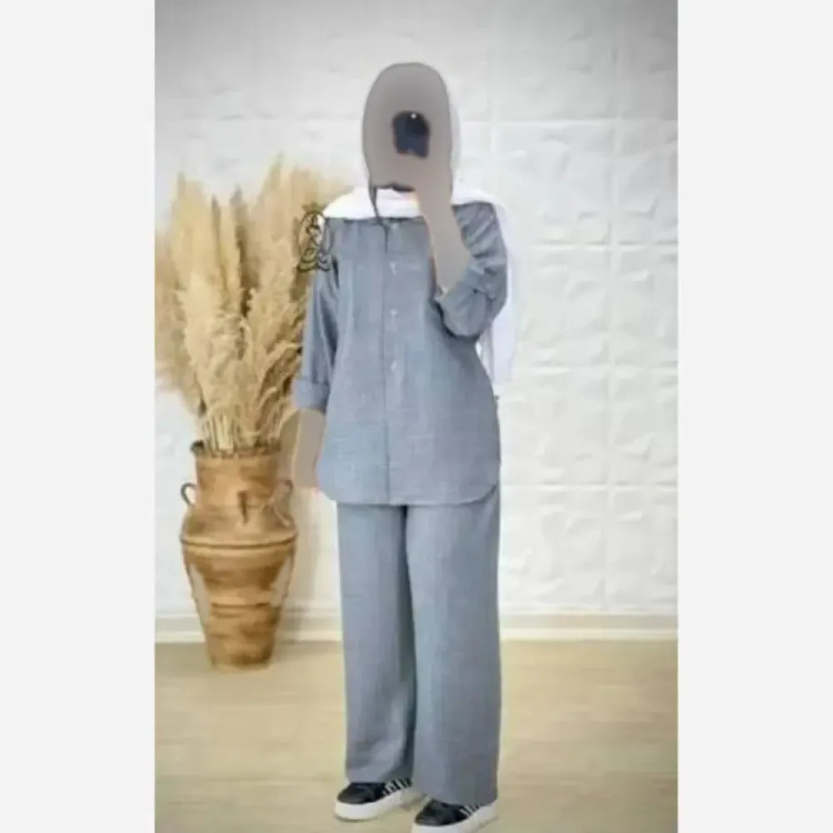 ست پیراهن و شلوار بگ زنانه پارچه شانتون عمده
