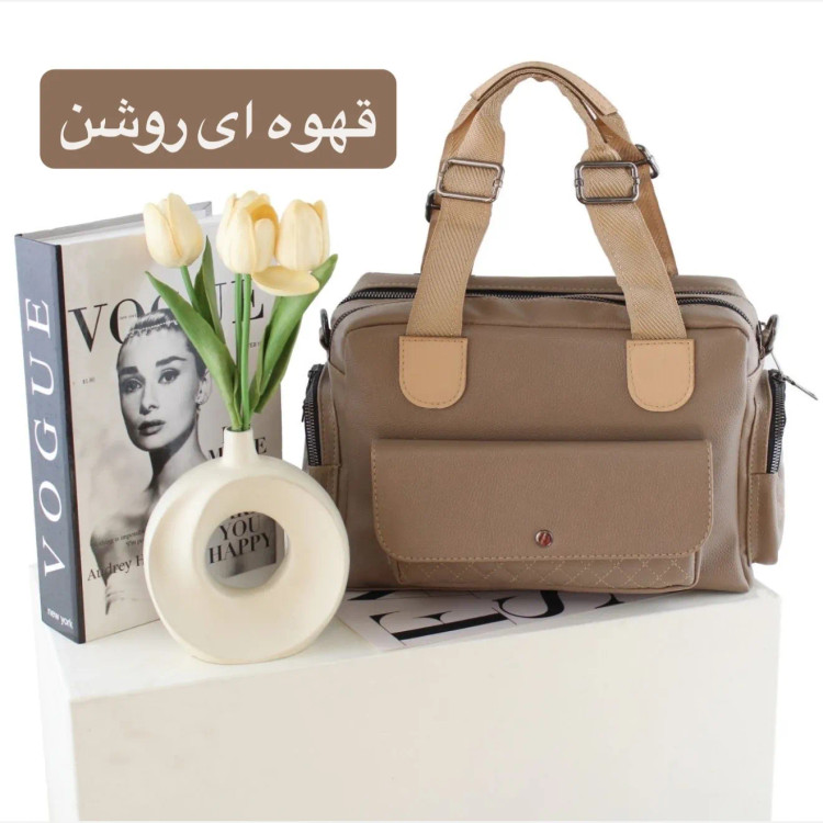 کیف زنانه چرم مصنوعی روزمره و رسمی بند بلند (3)