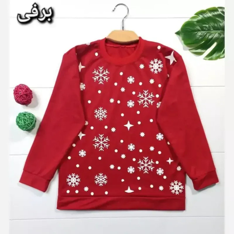 بلوز قرمز زنانه یقه گرد پنبه پلی استر سایز 38 تا 44