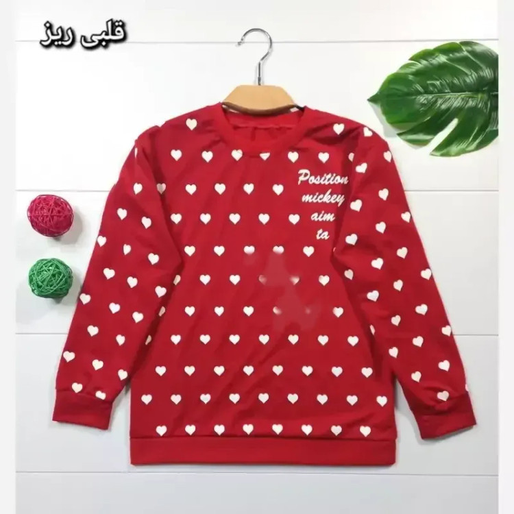 بلوز قرمز زنانه یقه گرد پنبه پلی استر سایز 38 تا 44