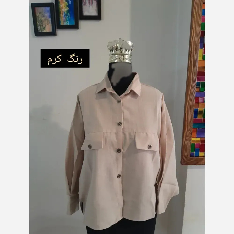 مانتو پانچ کوتاه اسپرت دانشجویی قواره دار جنس لینن