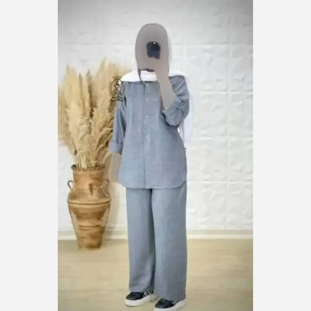 ست مانتو شلوار زنانه پارچه بابوس وارداتی سایز بزرگ