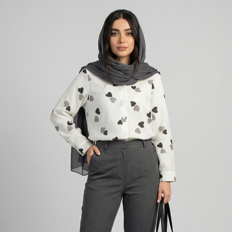 شومیز آستین بلند یقه برگردان زنانه السانا مدل پارسانا کد 243371