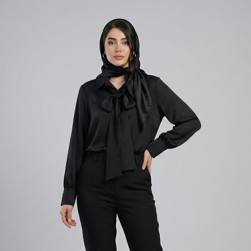 شومیز آستین بلند یقه برگردان زنانه السانا مدل ریماس کد 172501