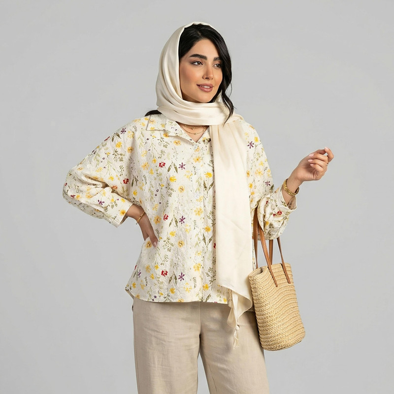 شومیز آستین بلند یقه برگردان زنانه السانا مدل آوانا کد 242735