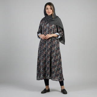 پیراهن ساحلی یقه گرد زنانه السانا کد 220304