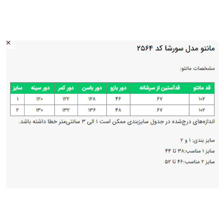 مانتو روی زانو زنانه السانا مدل سورشا کد 2564