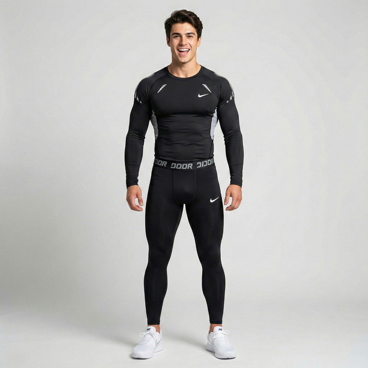 ست تیشرت آستین بلند و لگینگ ورزشی مردانه مدل Winter Run